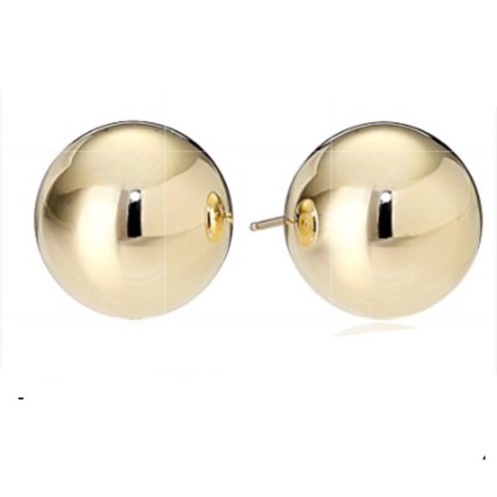 14k Solid Gold Stud Ball Earrings